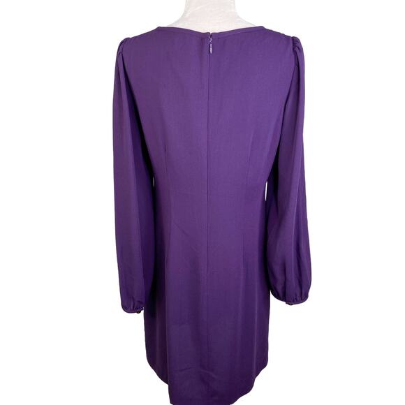 Gabby Skye Dress 10 Purple Long Sleeve Cut Outs Back Zipper - Picture 7 of 11